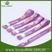 De color personalizado de una sola vez de uso sublimación impreso wristband poliester de amistad